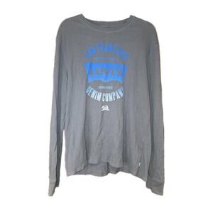 Vintage Levis Grey Long Sleeved Henley Tee San Francisco‎ Sz XL